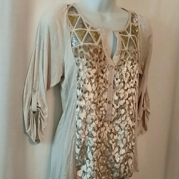 Anthropologie TINY Mixed Media Velour Top - Picture 2 of 5